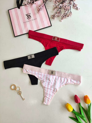 Imagen de Victoria's Secret  Panty Algodón Con Logo de Brillos.